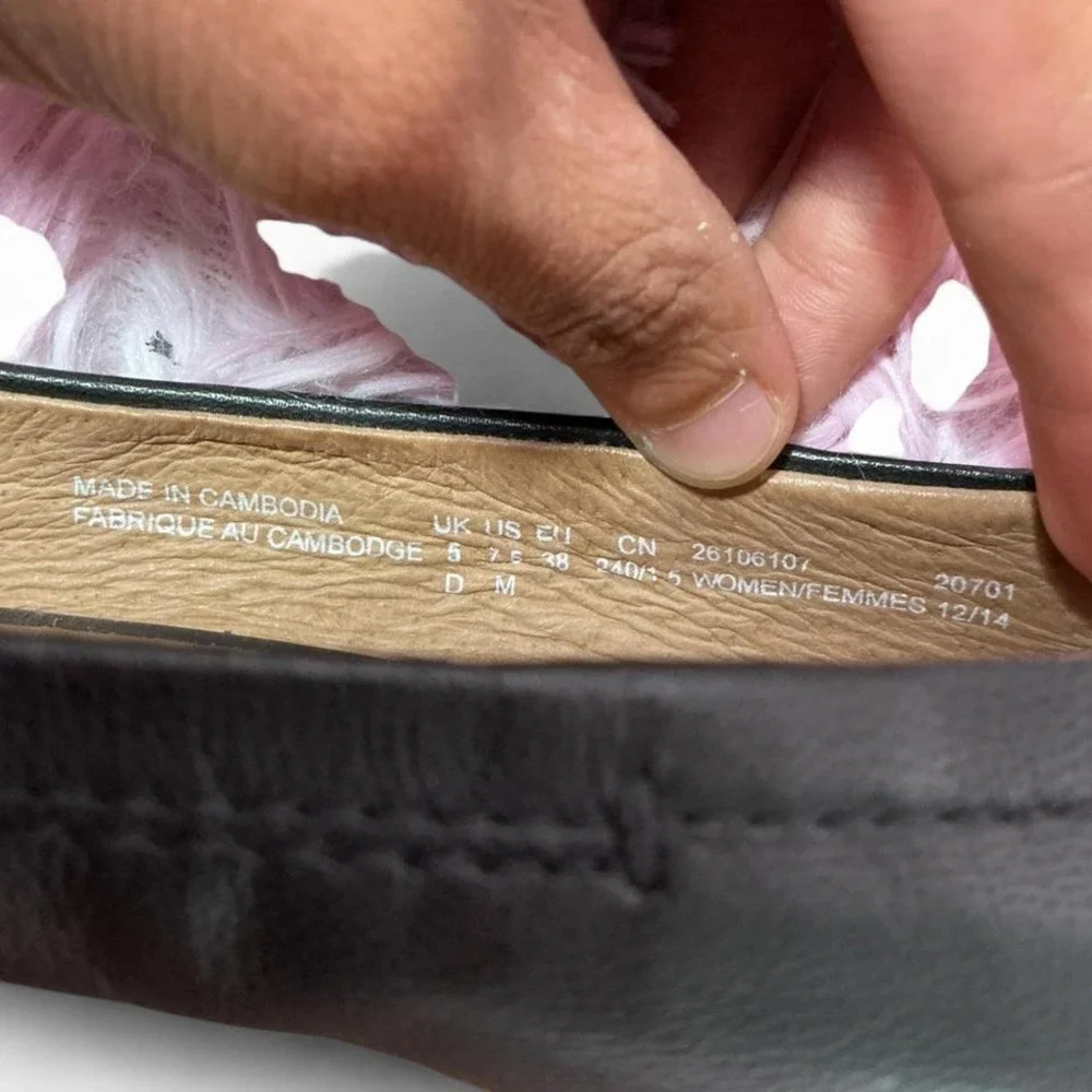 Clarks Artisan Black Leather Peep Toe Cork‎ Wedge Heel Shoes